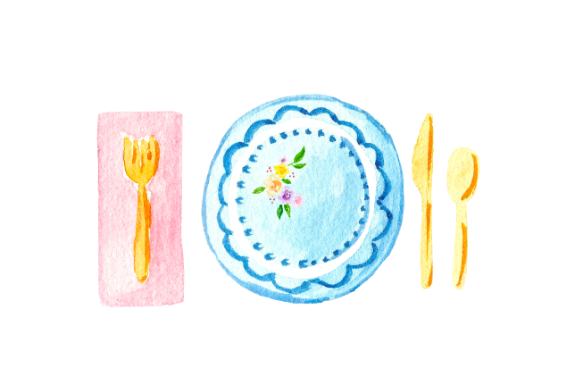 Watercolor place setting