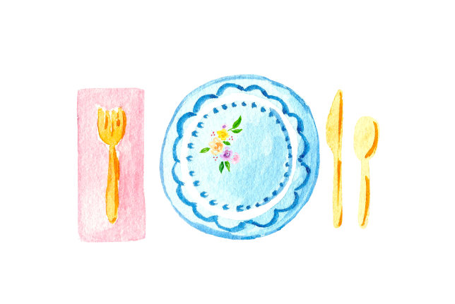 Watercolor placesetting